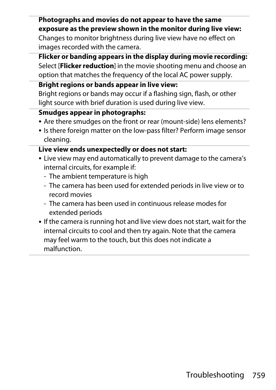 759 troubleshooting | Nikon D780 DSLR Camera (Body Only) User Manual | Page 805 / 944