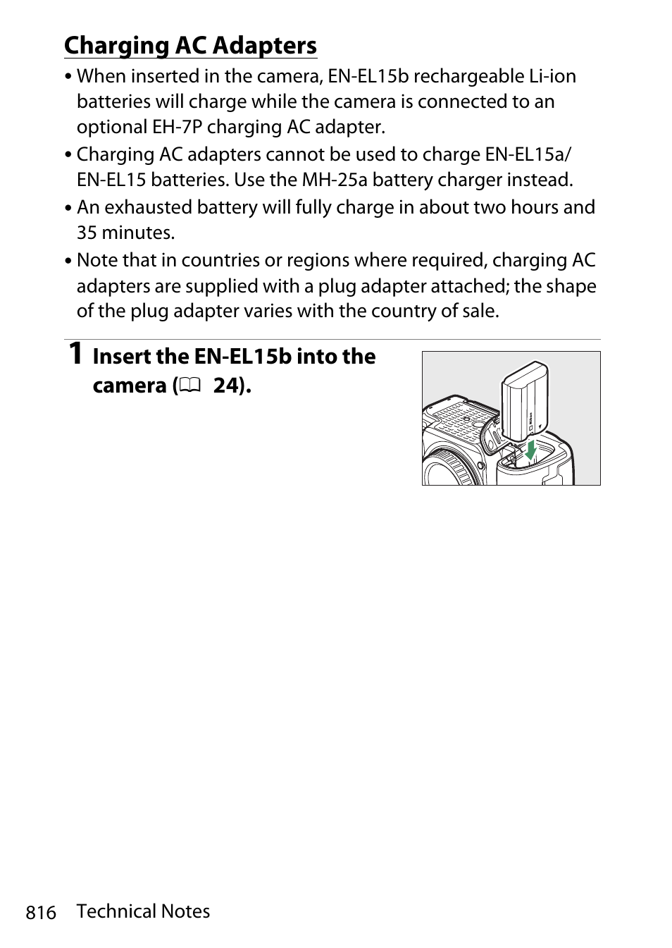 Charging ac adapters, 816) fo | Nikon D780 DSLR Camera (Body Only) User Manual | Page 862 / 944