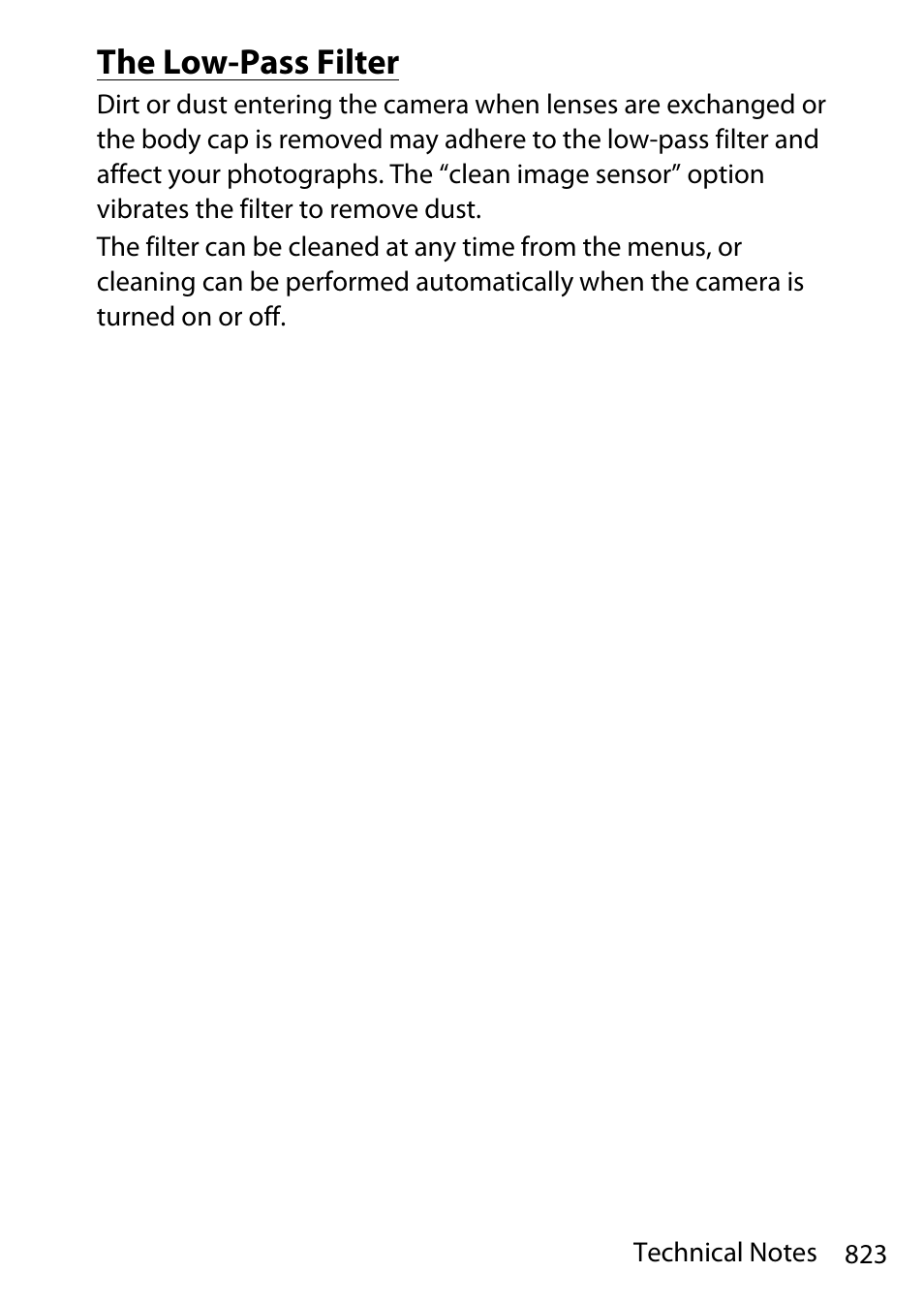 The low-pass filter | Nikon D780 DSLR Camera (Body Only) User Manual | Page 869 / 944