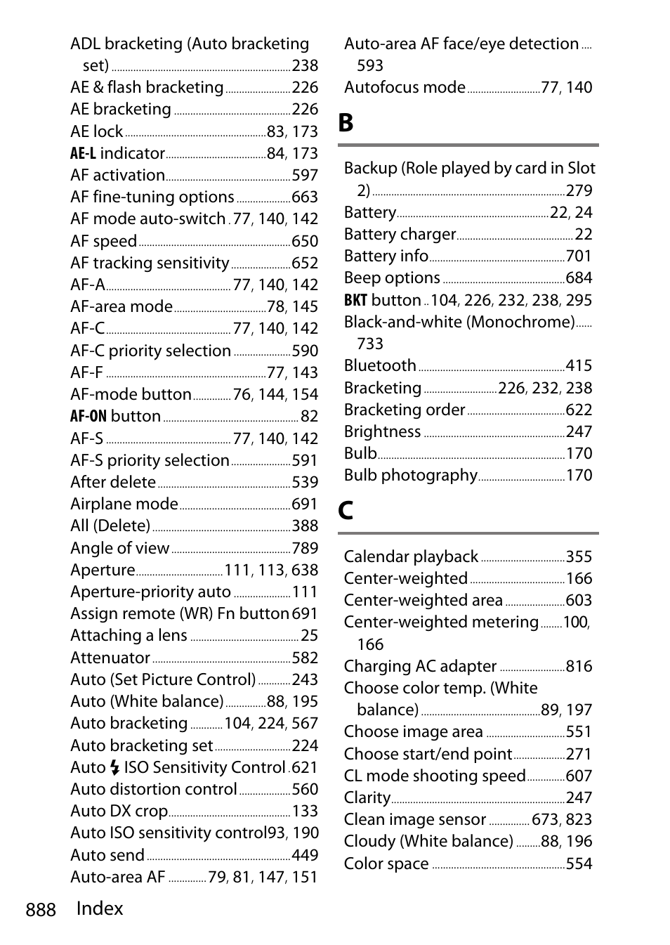 888 index | Nikon D780 DSLR Camera (Body Only) User Manual | Page 934 / 944