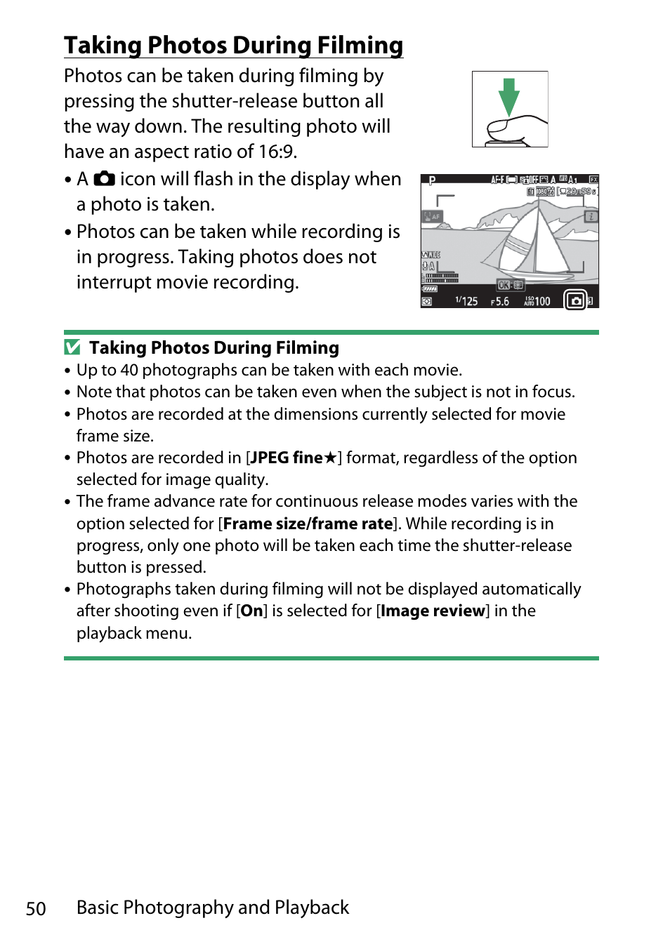 Taking photos during filming | Nikon D780 DSLR Camera (Body Only) User Manual | Page 96 / 944