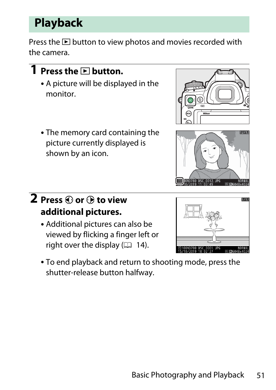 Playback | Nikon D780 DSLR Camera (Body Only) User Manual | Page 97 / 944