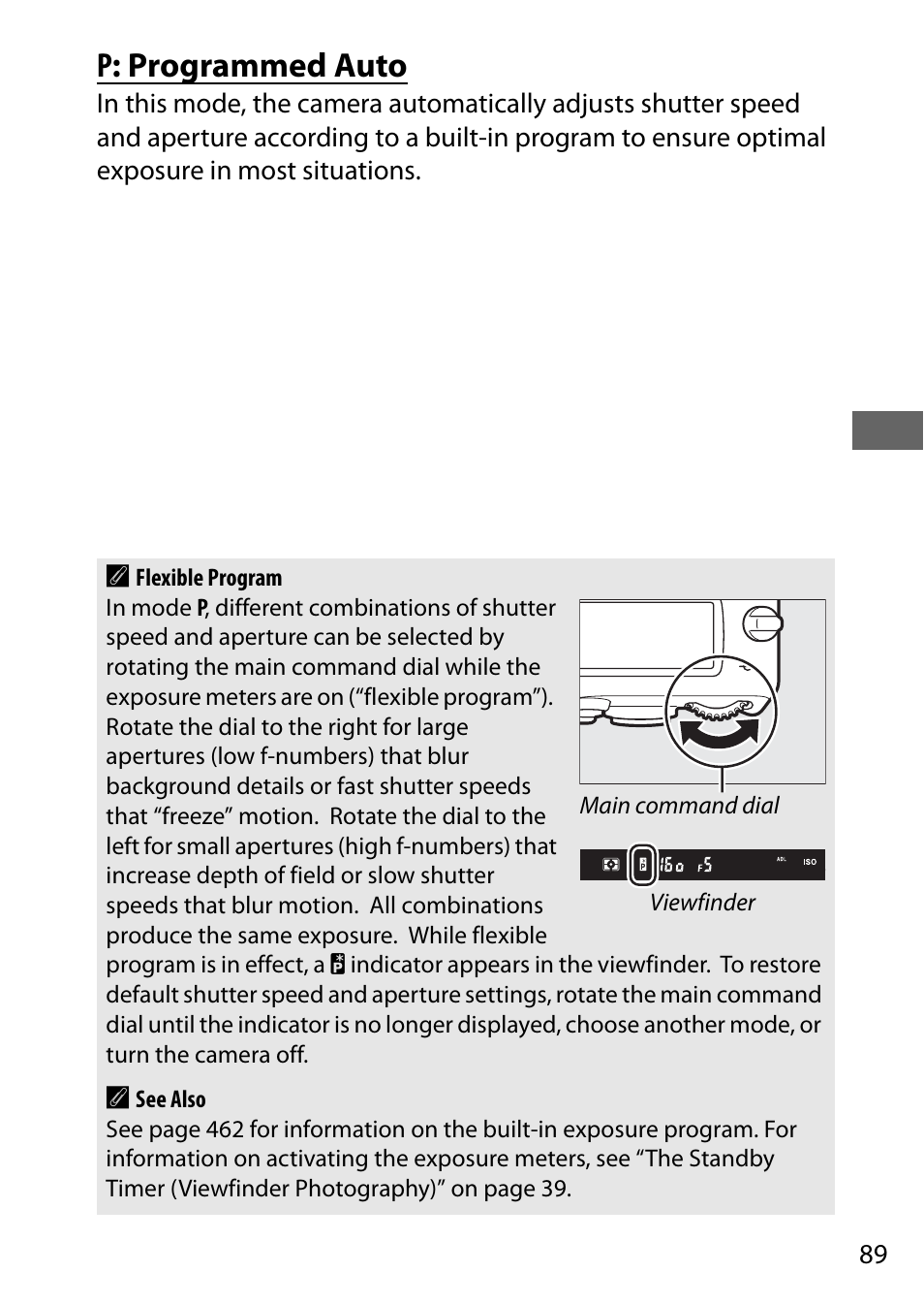 P: programmed auto | Nikon D750 DSLR Camera (Body Only) User Manual | Page 117 / 537