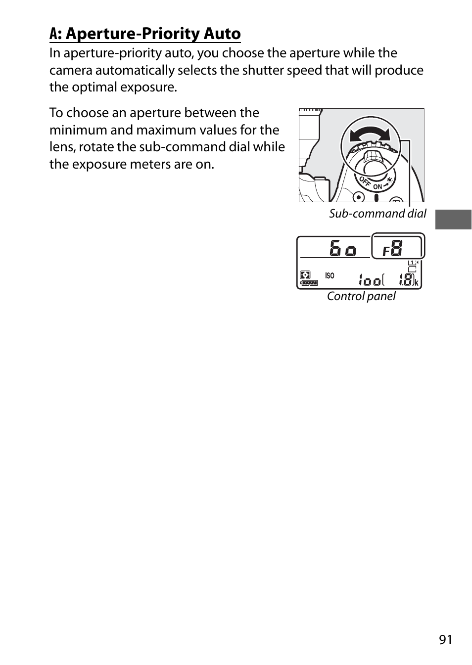 A: aperture-priority auto | Nikon D750 DSLR Camera (Body Only) User Manual | Page 119 / 537