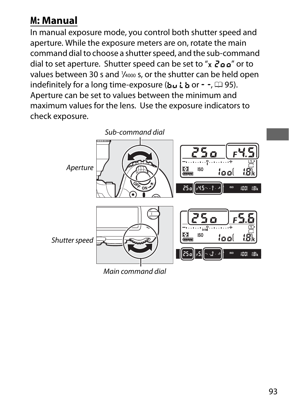 M: manual, 93), then | Nikon D750 DSLR Camera (Body Only) User Manual | Page 121 / 537