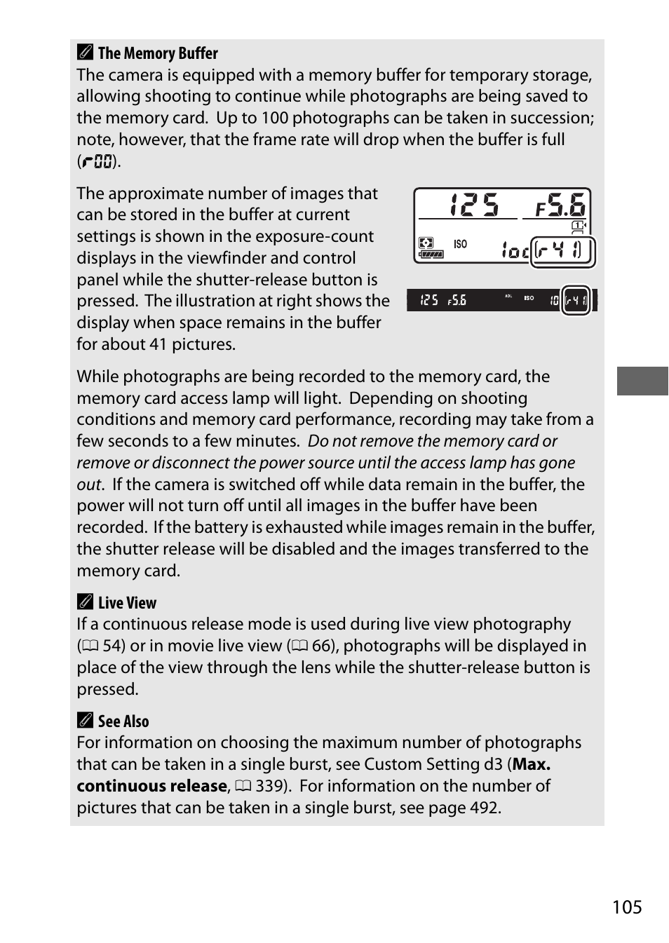 105 a | Nikon D750 DSLR Camera (Body Only) User Manual | Page 133 / 537