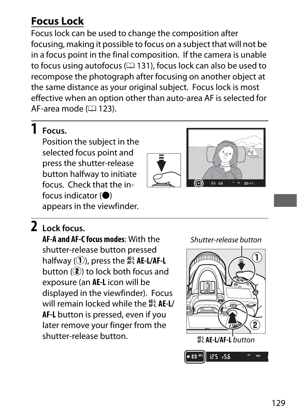 Focus lock | Nikon D750 DSLR Camera (Body Only) User Manual | Page 157 / 537