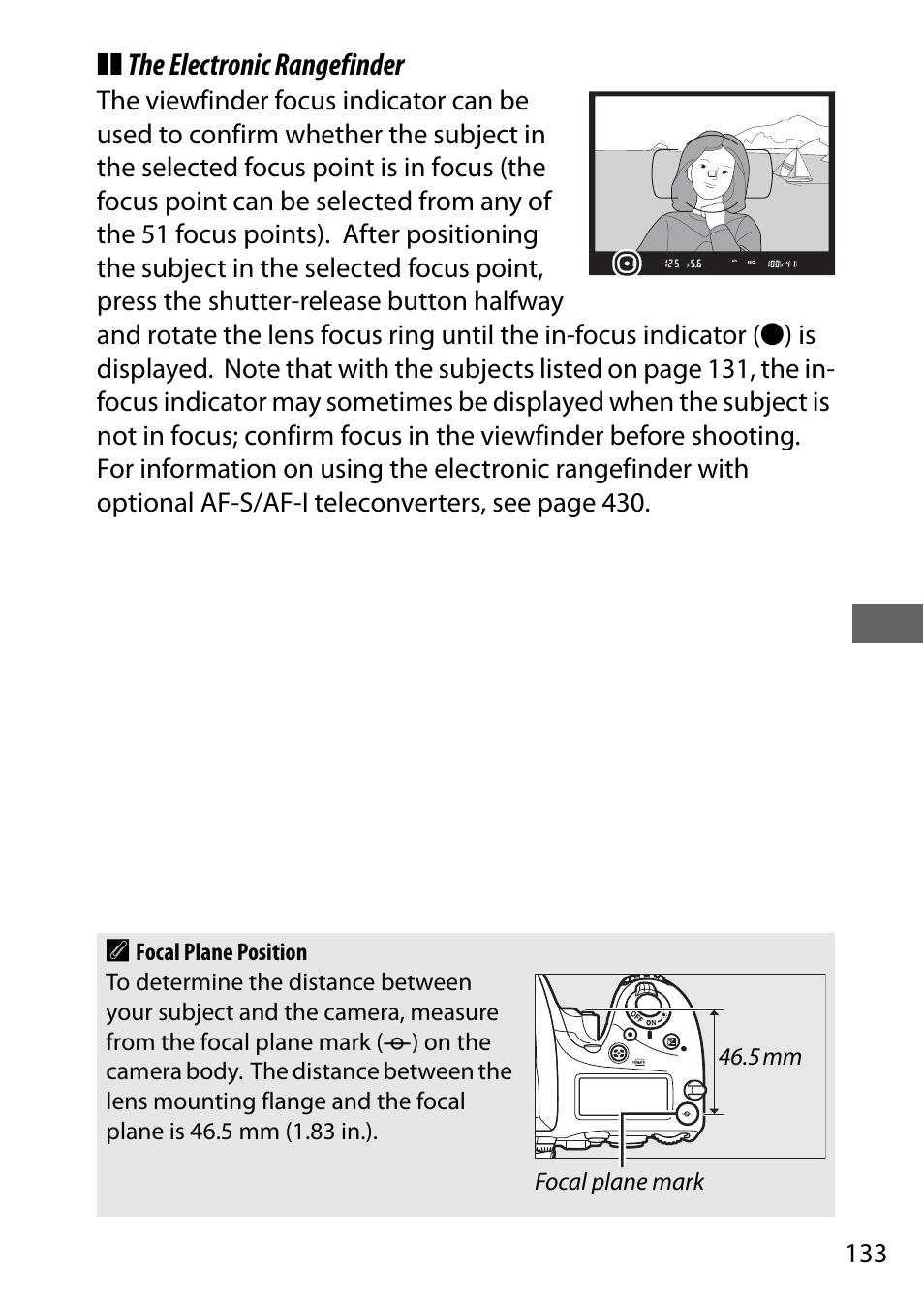 The electronic rangefinder | Nikon D750 DSLR Camera (Body Only) User Manual | Page 161 / 537