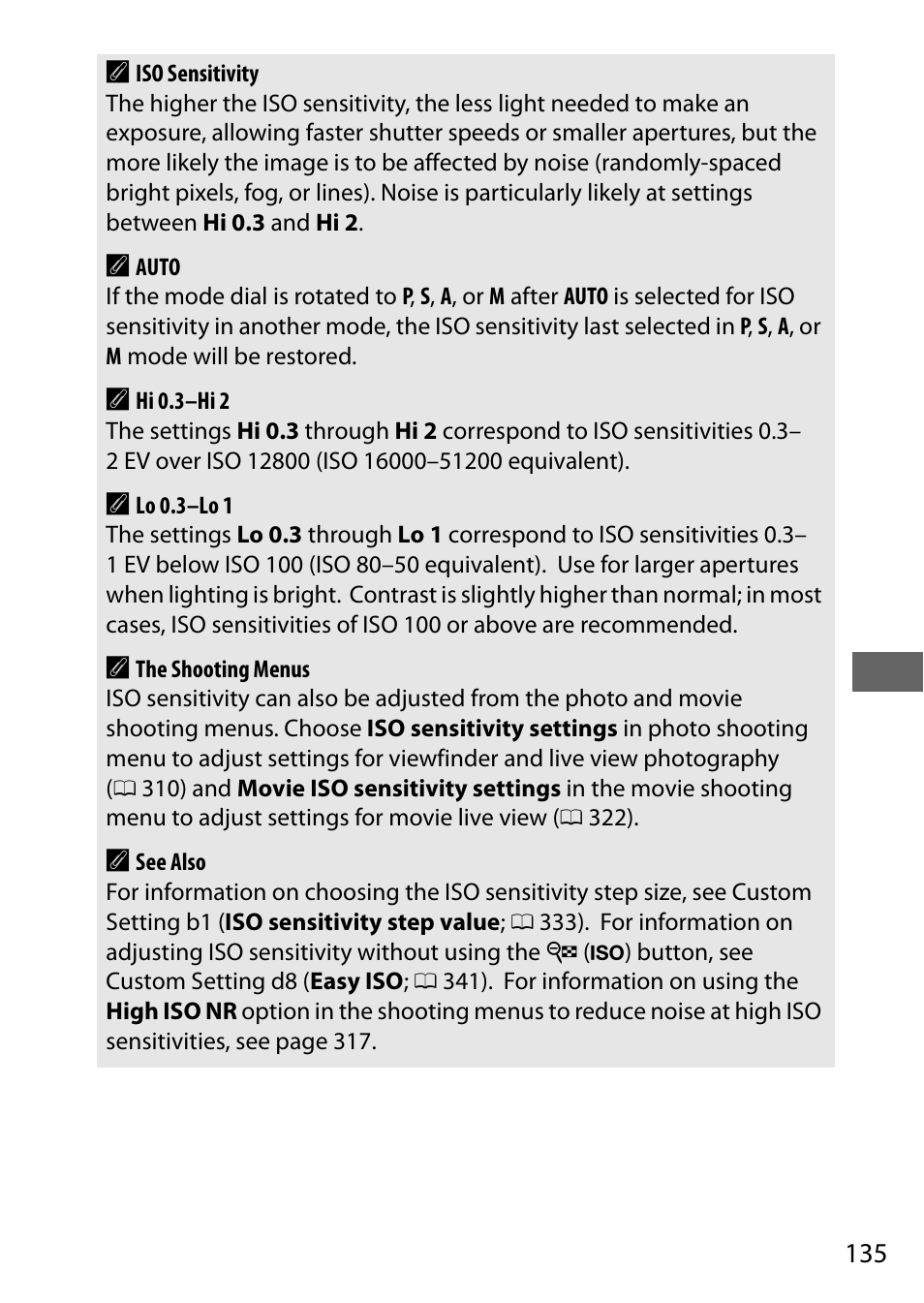 135 a | Nikon D750 DSLR Camera (Body Only) User Manual | Page 163 / 537