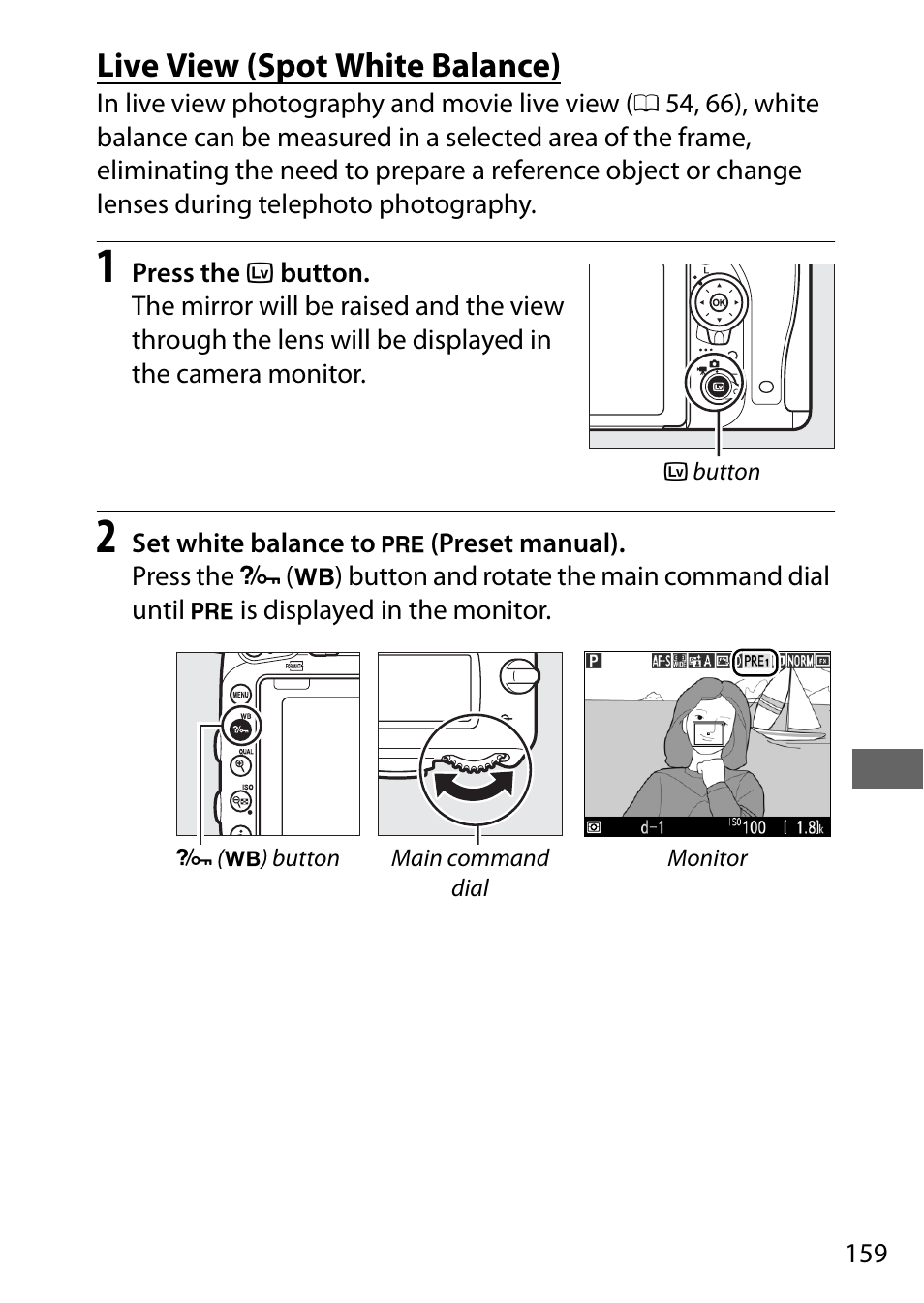 Live view (spot white balance) | Nikon D750 DSLR Camera (Body Only) User Manual | Page 187 / 537