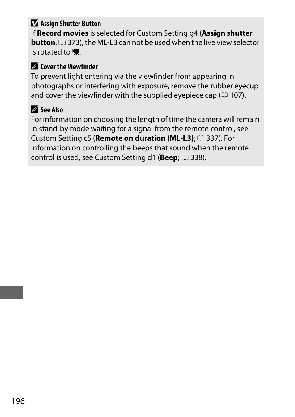 196 d | Nikon D750 DSLR Camera (Body Only) User Manual | Page 224 / 537