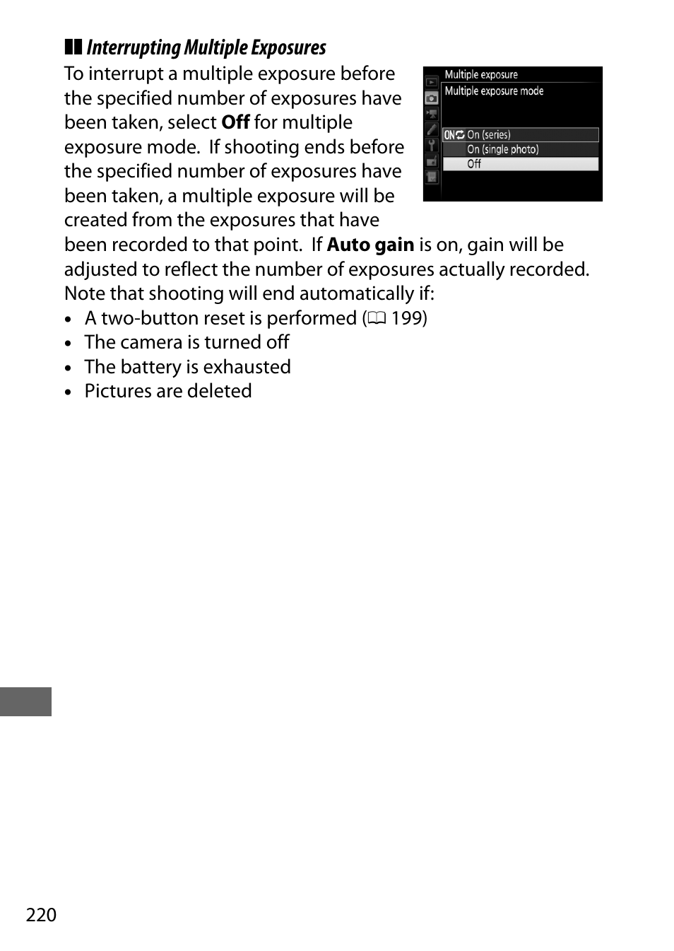 E 220) | Nikon D750 DSLR Camera (Body Only) User Manual | Page 248 / 537