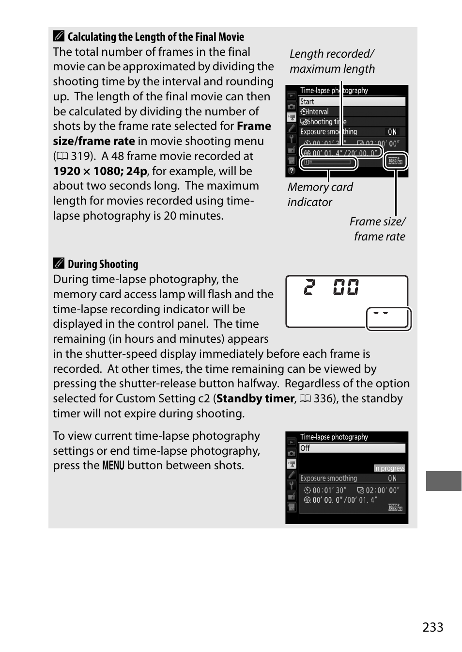 233 a | Nikon D750 DSLR Camera (Body Only) User Manual | Page 261 / 537