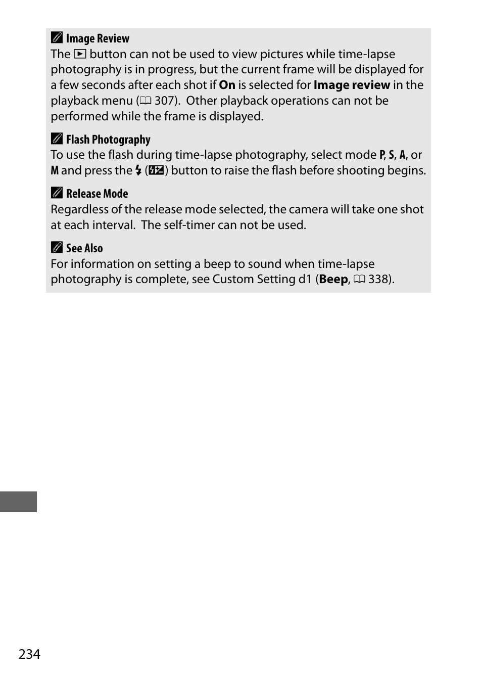 234 a | Nikon D750 DSLR Camera (Body Only) User Manual | Page 262 / 537