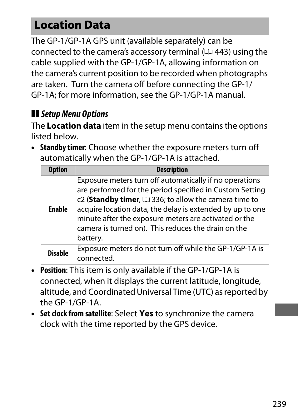 Location data | Nikon D750 DSLR Camera (Body Only) User Manual | Page 267 / 537