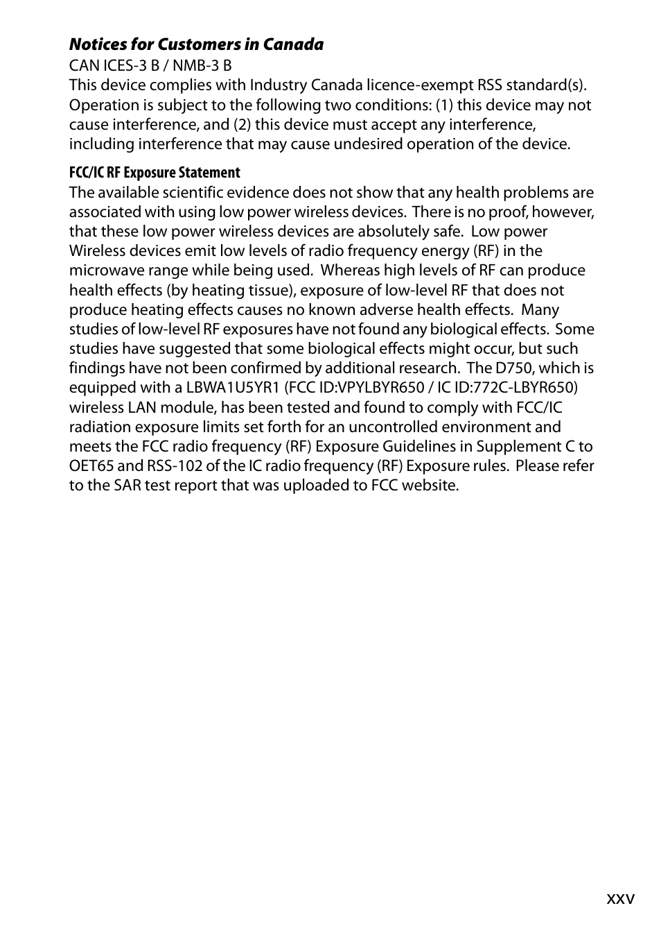 Nikon D750 DSLR Camera (Body Only) User Manual | Page 27 / 537