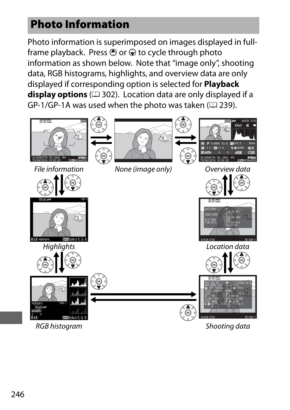 Photo information | Nikon D750 DSLR Camera (Body Only) User Manual | Page 274 / 537