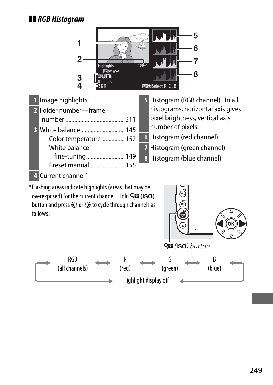 Rgb histogram | Nikon D750 DSLR Camera (Body Only) User Manual | Page 277 / 537