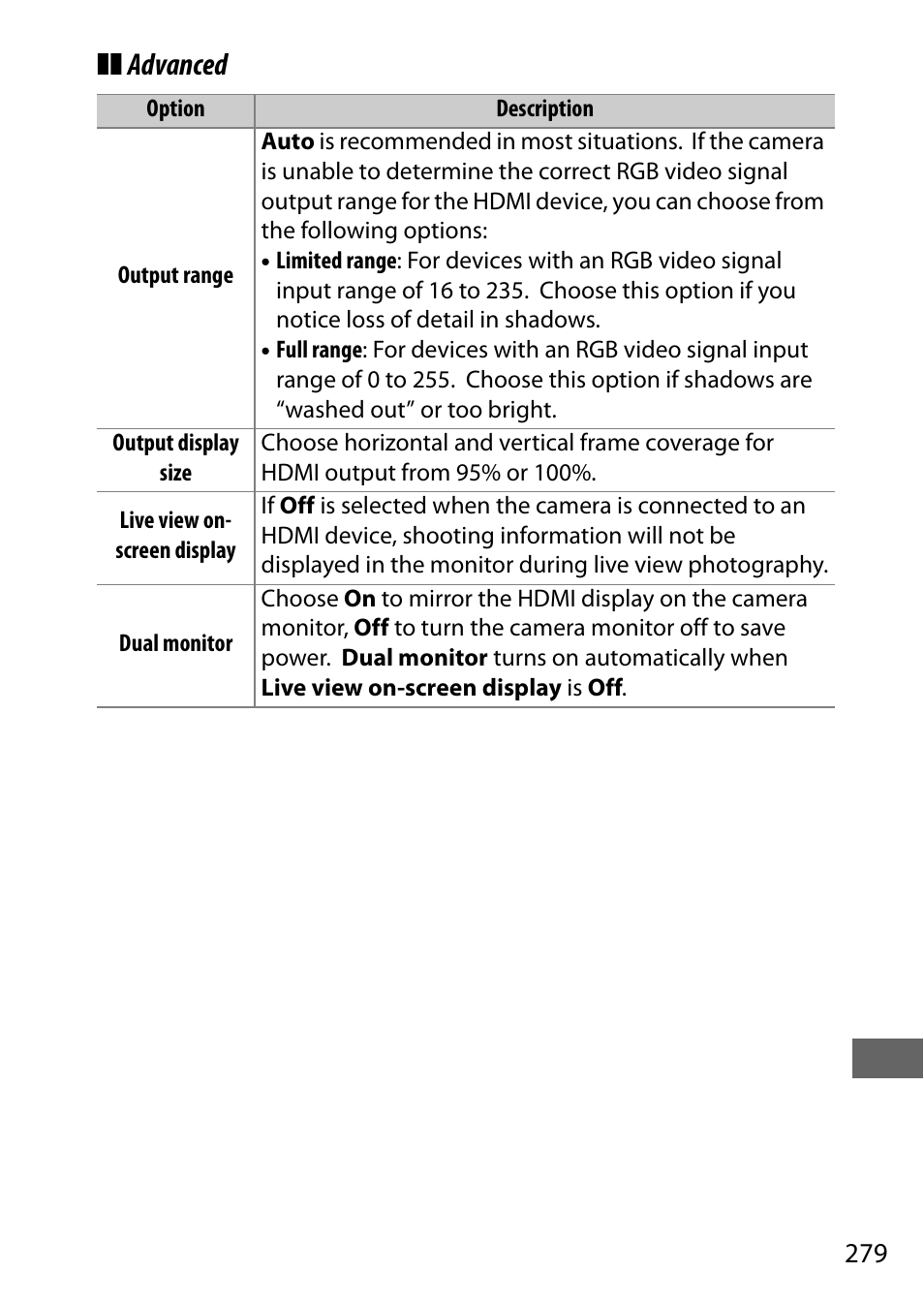 Advanced | Nikon D750 DSLR Camera (Body Only) User Manual | Page 307 / 537