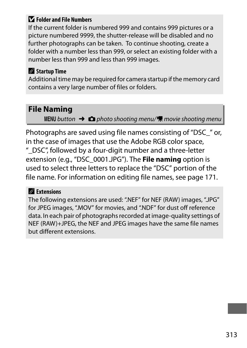 File naming | Nikon D750 DSLR Camera (Body Only) User Manual | Page 341 / 537