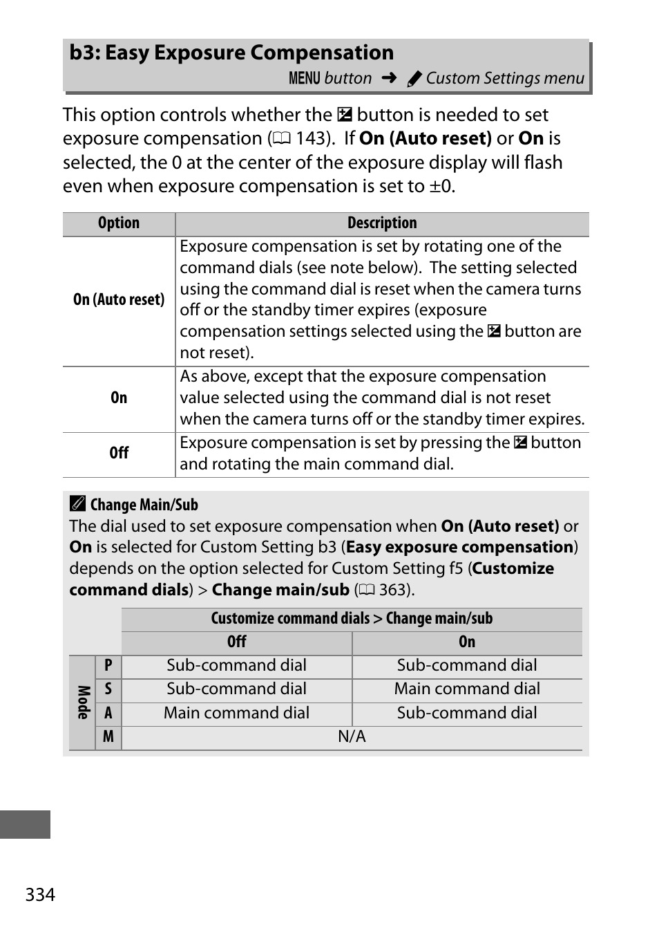 B3: easy exposure compensation | Nikon D750 DSLR Camera (Body Only) User Manual | Page 362 / 537