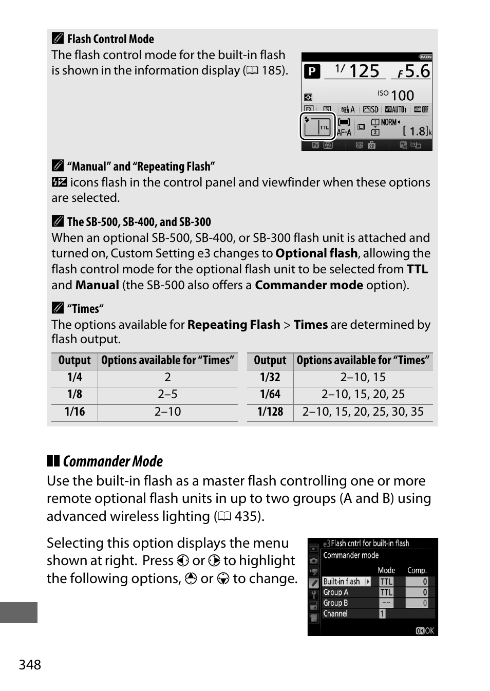 Commander mode | Nikon D750 DSLR Camera (Body Only) User Manual | Page 376 / 537