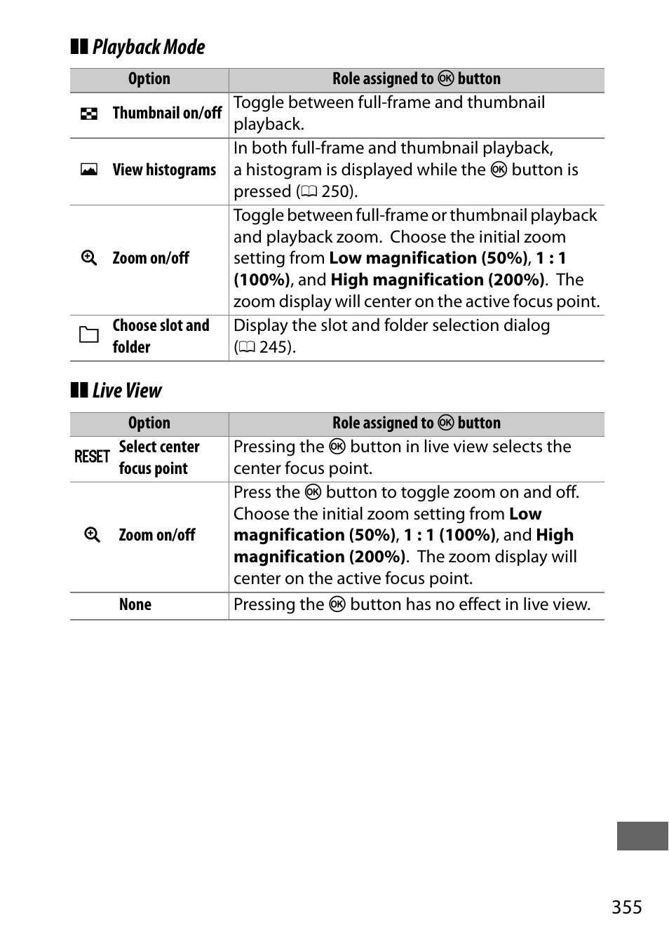 Playback mode ❚❚ live view | Nikon D750 DSLR Camera (Body Only) User Manual | Page 383 / 537