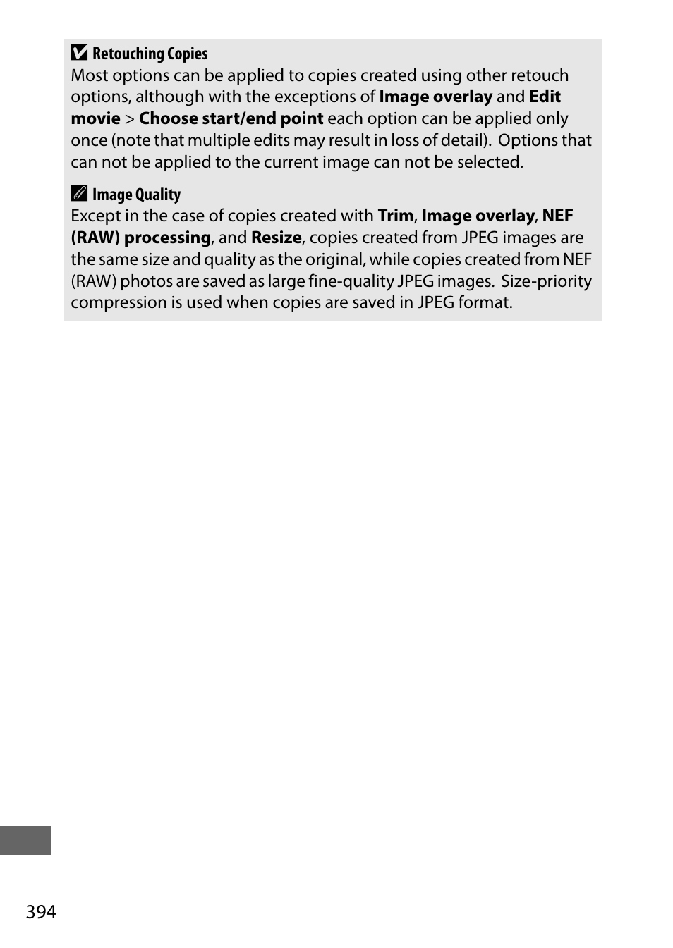 394 d | Nikon D750 DSLR Camera (Body Only) User Manual | Page 422 / 537