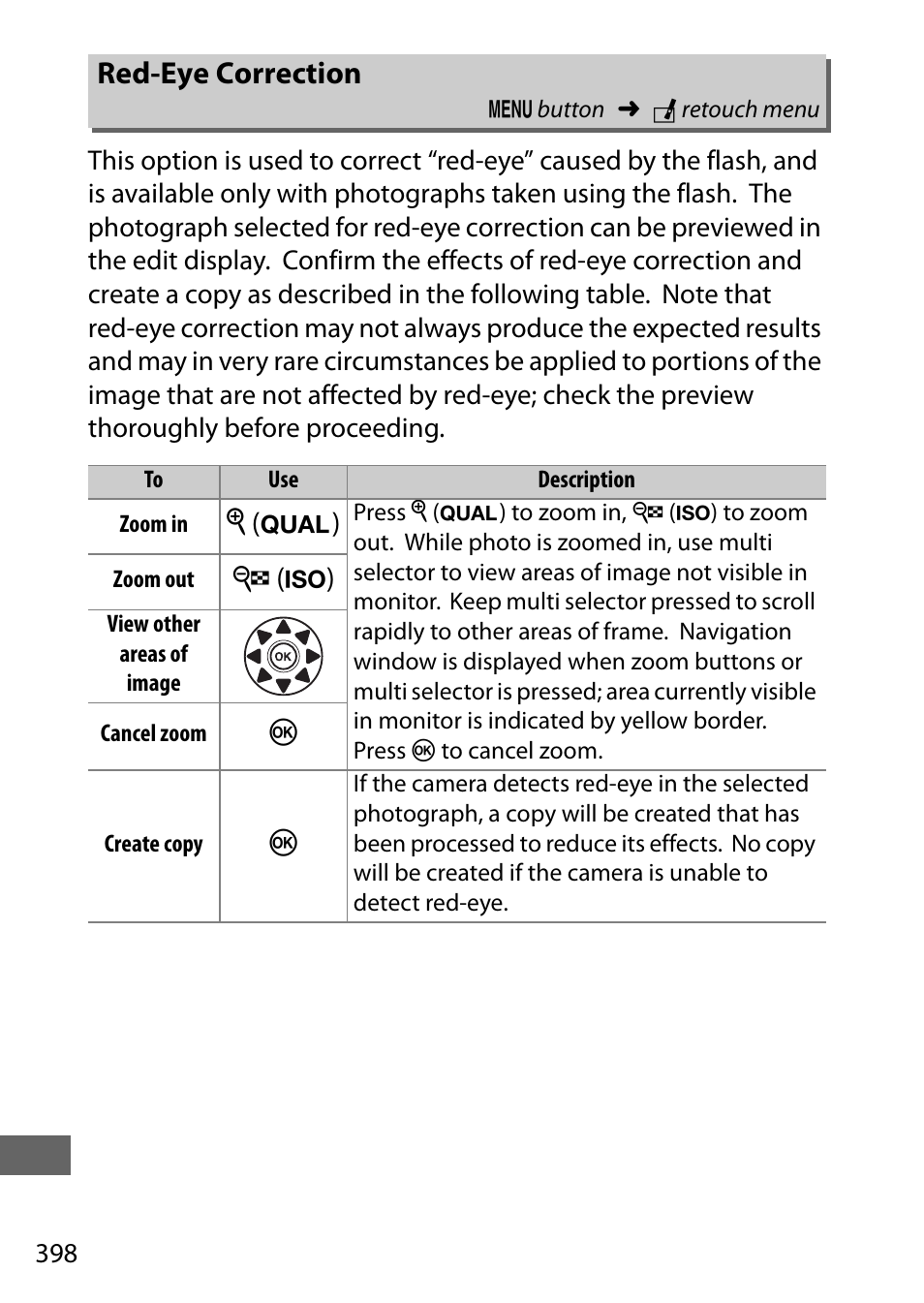 Red-eye correction | Nikon D750 DSLR Camera (Body Only) User Manual | Page 426 / 537