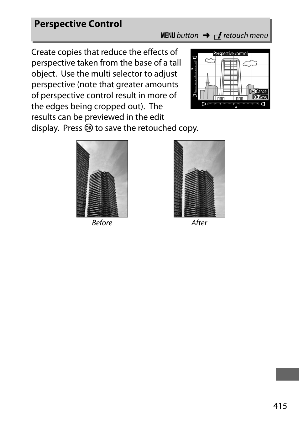 Perspective control | Nikon D750 DSLR Camera (Body Only) User Manual | Page 443 / 537