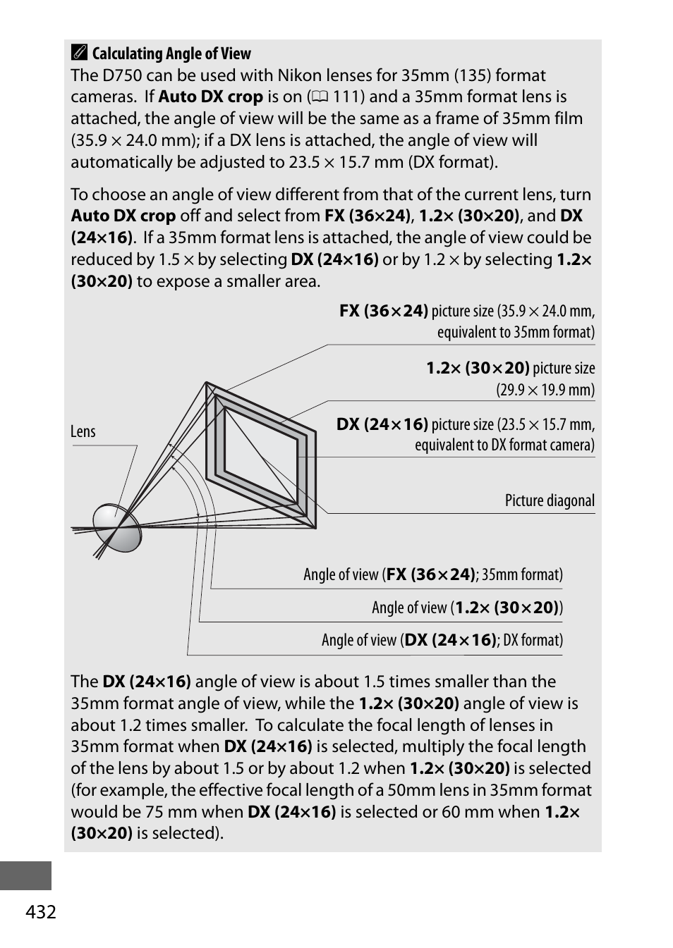 432 a | Nikon D750 DSLR Camera (Body Only) User Manual | Page 460 / 537