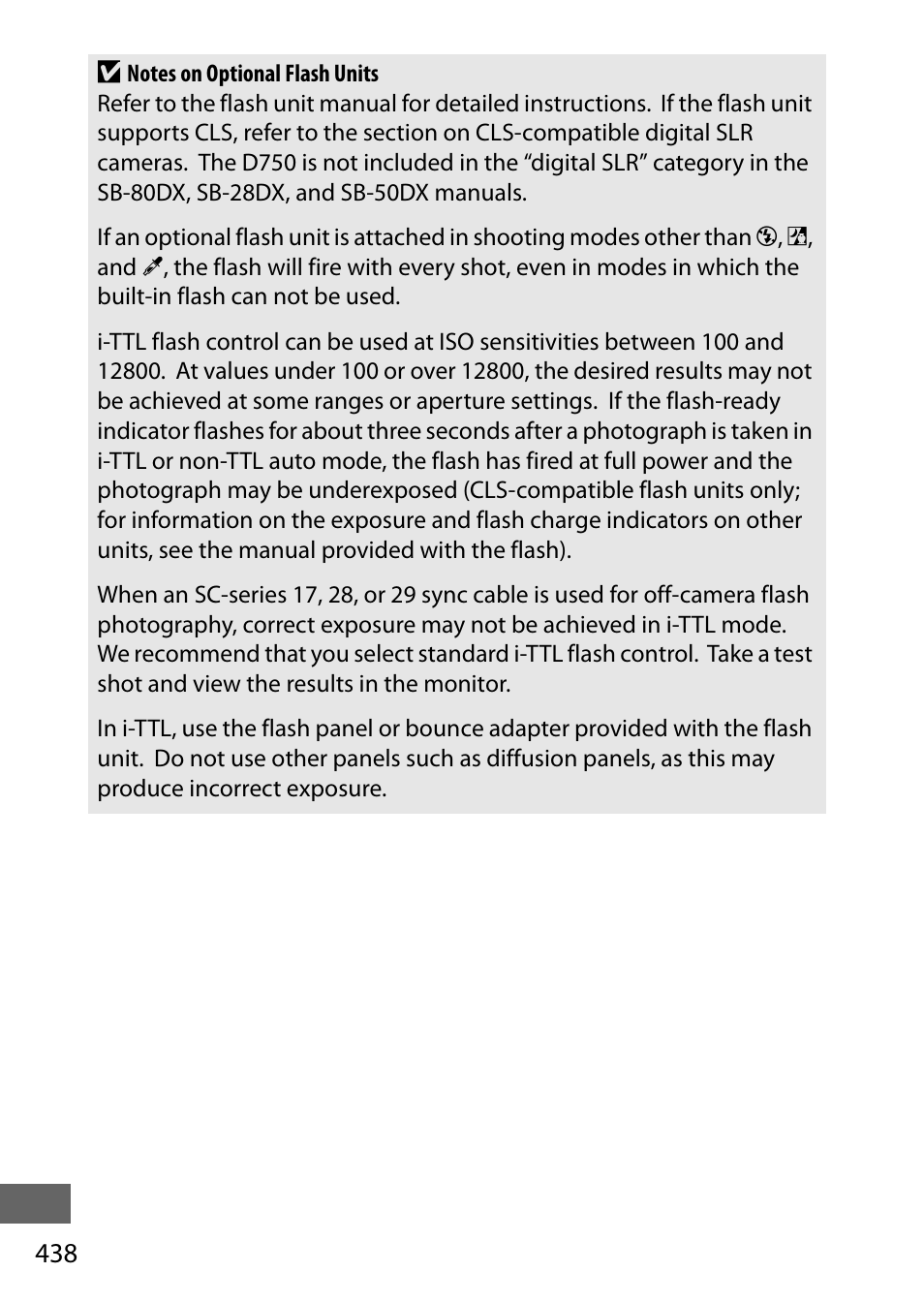438 d | Nikon D750 DSLR Camera (Body Only) User Manual | Page 466 / 537