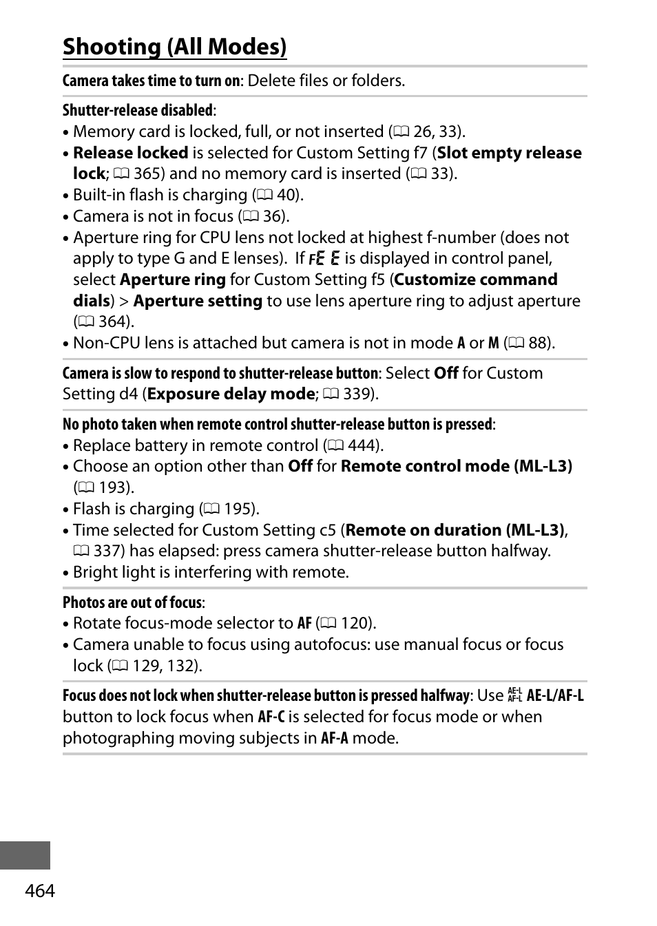 Shooting (all modes) | Nikon D750 DSLR Camera (Body Only) User Manual | Page 492 / 537