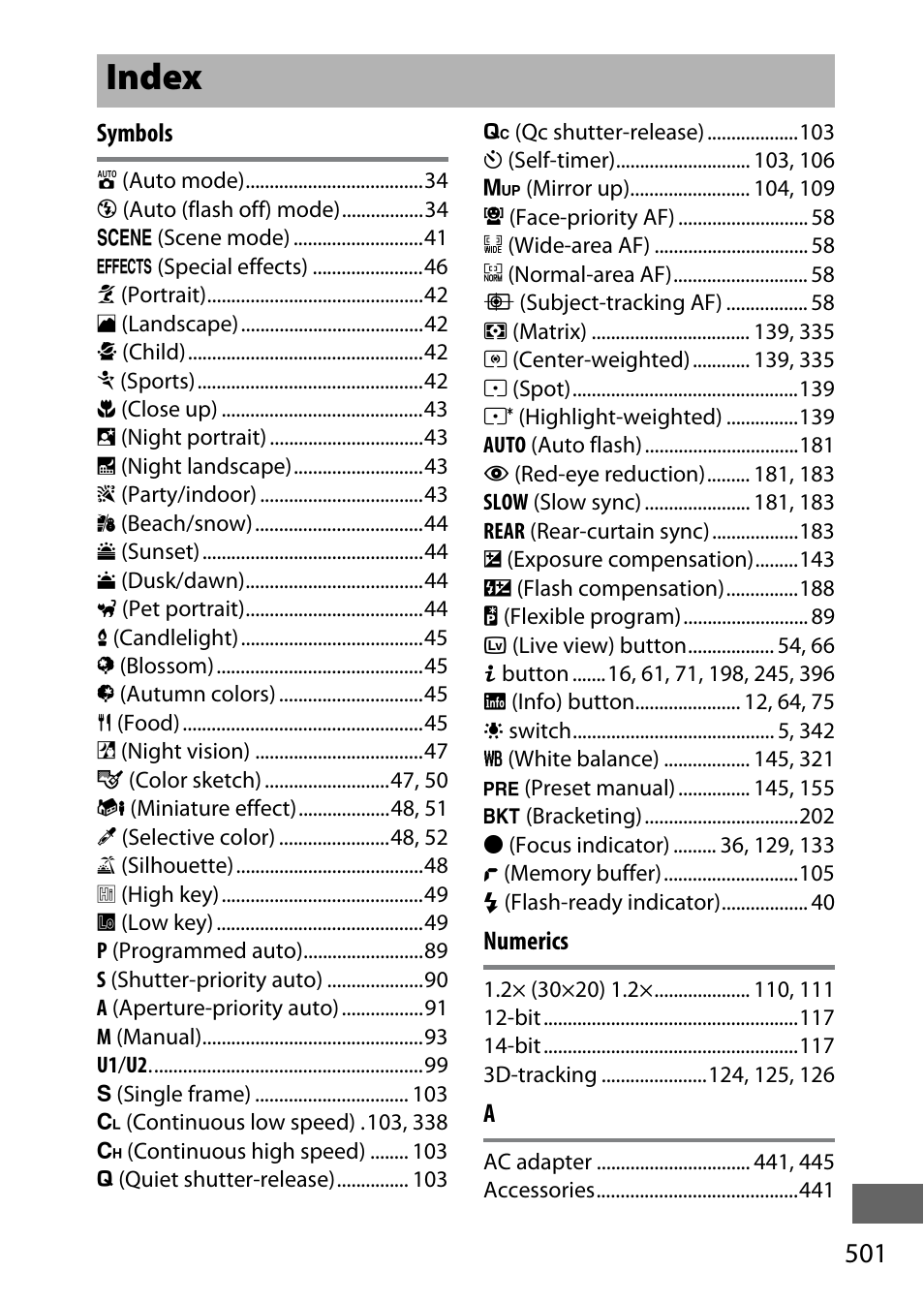 Index | Nikon D750 DSLR Camera (Body Only) User Manual | Page 529 / 537