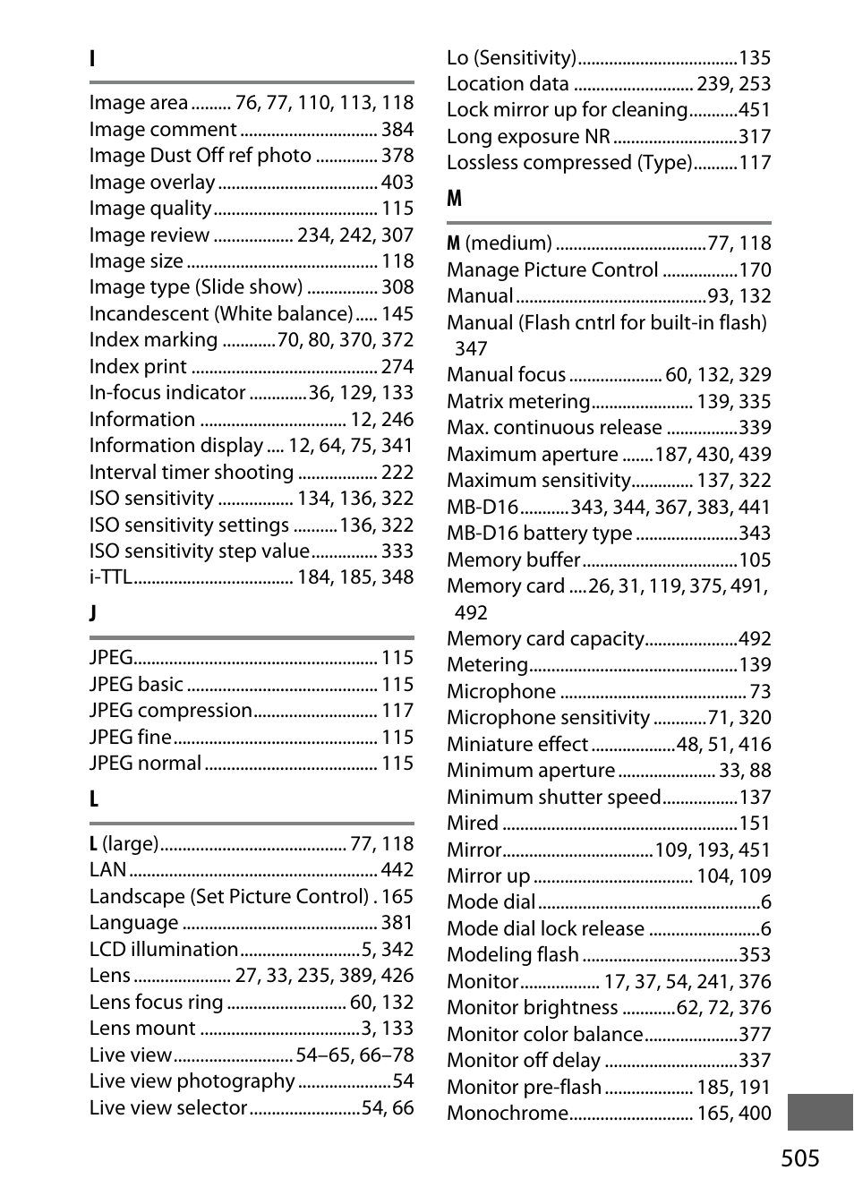 Nikon D750 DSLR Camera (Body Only) User Manual | Page 533 / 537