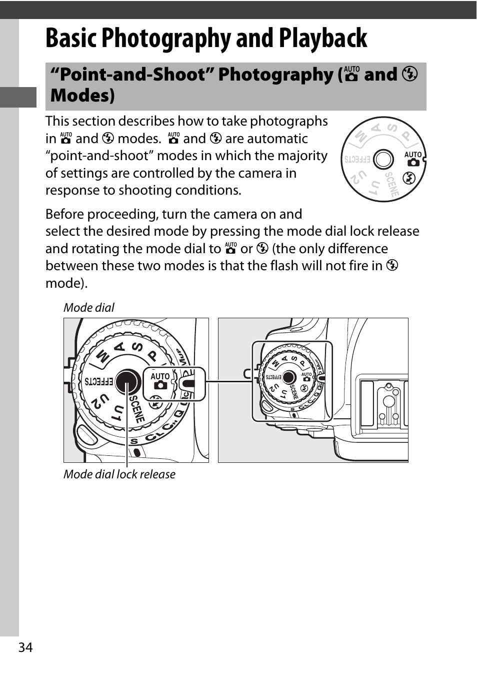 Basic photography and playback, Point-and-shoot” photography ( i and j modes) | Nikon D750 DSLR Camera (Body Only) User Manual | Page 62 / 537