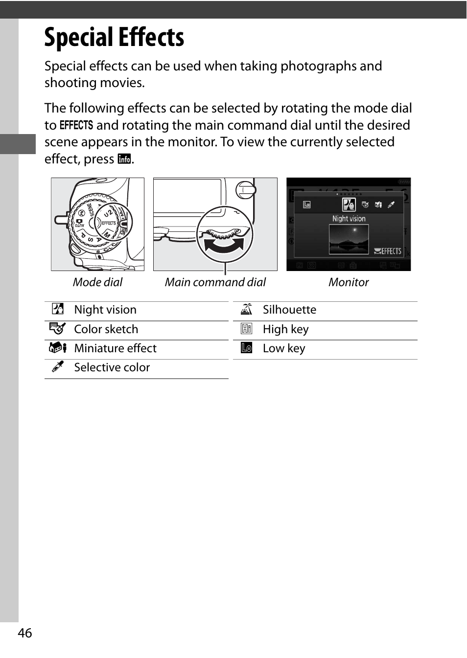 Special effects | Nikon D750 DSLR Camera (Body Only) User Manual | Page 74 / 537