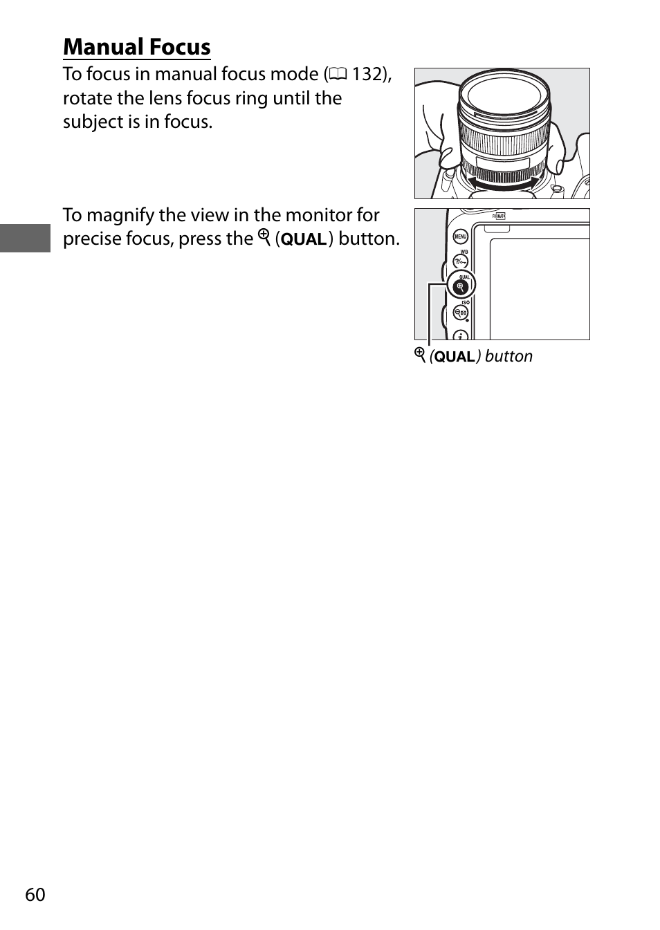 Manual focus | Nikon D750 DSLR Camera (Body Only) User Manual | Page 88 / 537