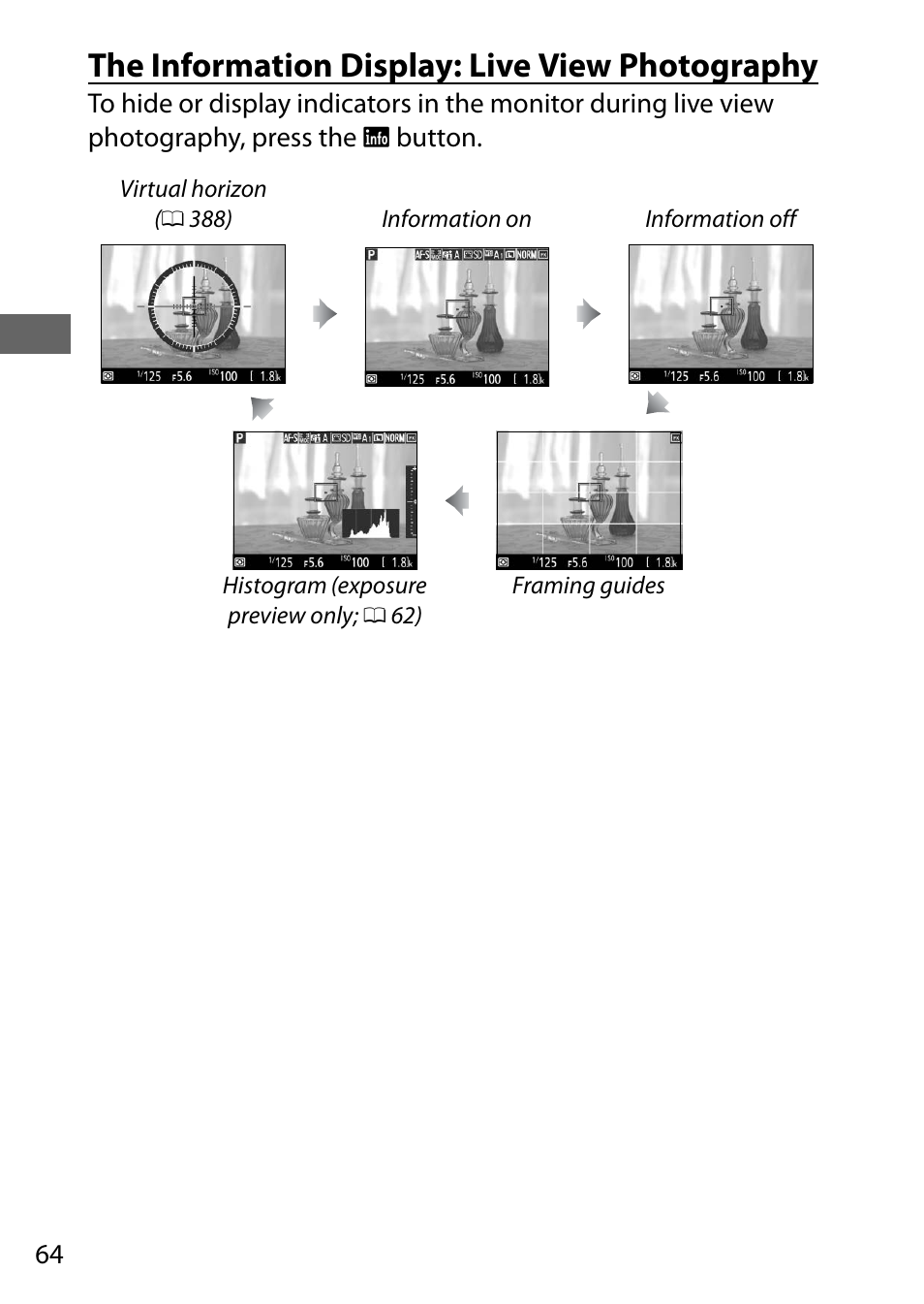 The information display: live view photography | Nikon D750 DSLR Camera (Body Only) User Manual | Page 92 / 537