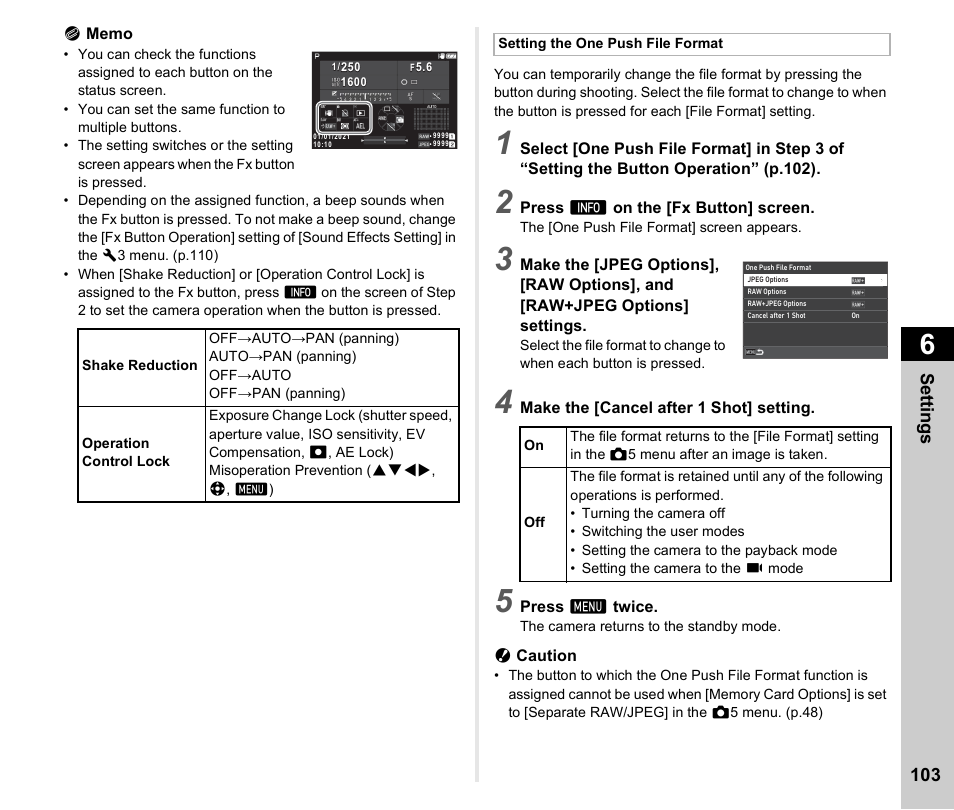 P.103), P.103, Se tting s 103 | Pentax K-3 Mark III DSLR Camera (Black) User Manual | Page 105 / 148