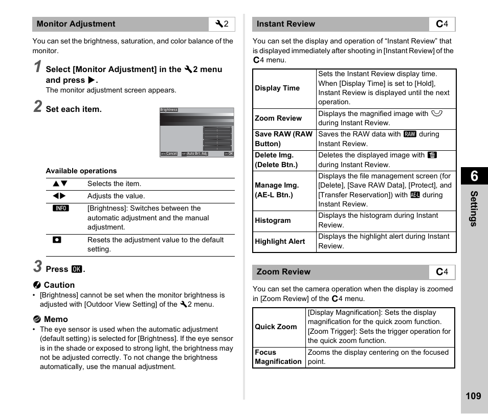 P.109), P.109 | Pentax K-3 Mark III DSLR Camera (Black) User Manual | Page 111 / 148