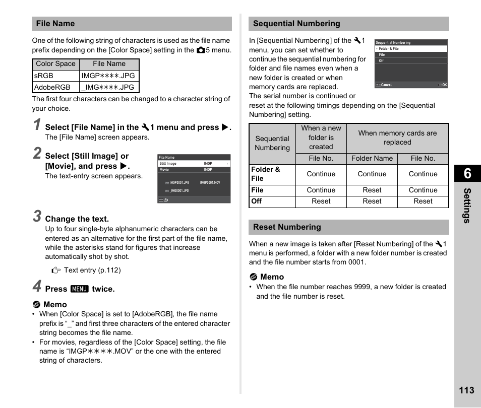 P.113, Se tting s 113 | Pentax K-3 Mark III DSLR Camera (Black) User Manual | Page 115 / 148