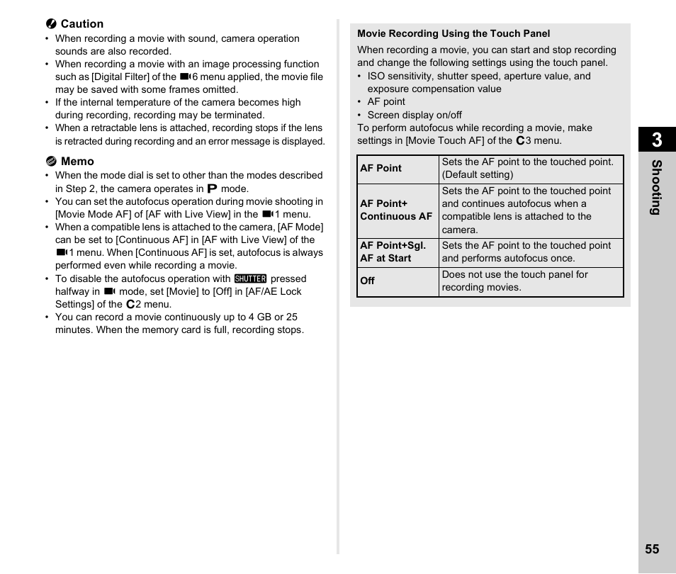 P.55), P.55 | Pentax K-3 Mark III DSLR Camera (Black) User Manual | Page 57 / 148