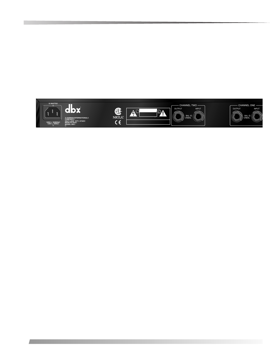 Rear panel and connections, Compressor/ limiter, Rear panel operation connections | dbx Pro 262 User Manual | Page 7 / 16