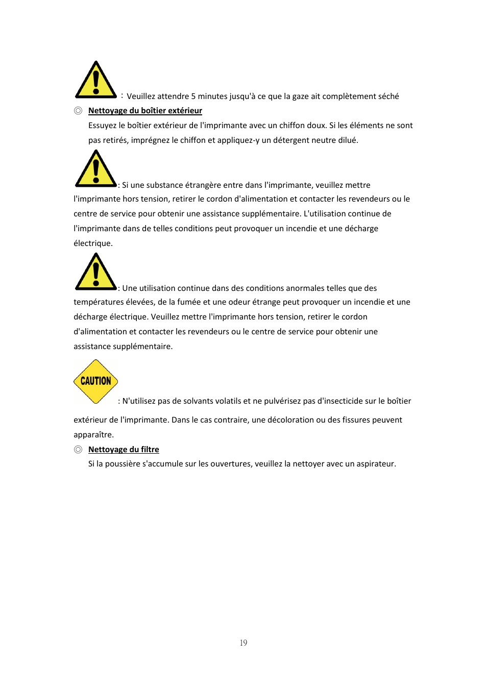 Nettoyage du boîtier extérieur, Nettoyage du filtre | HiTi P525L Photo Printer User Manual | Page 144 / 275