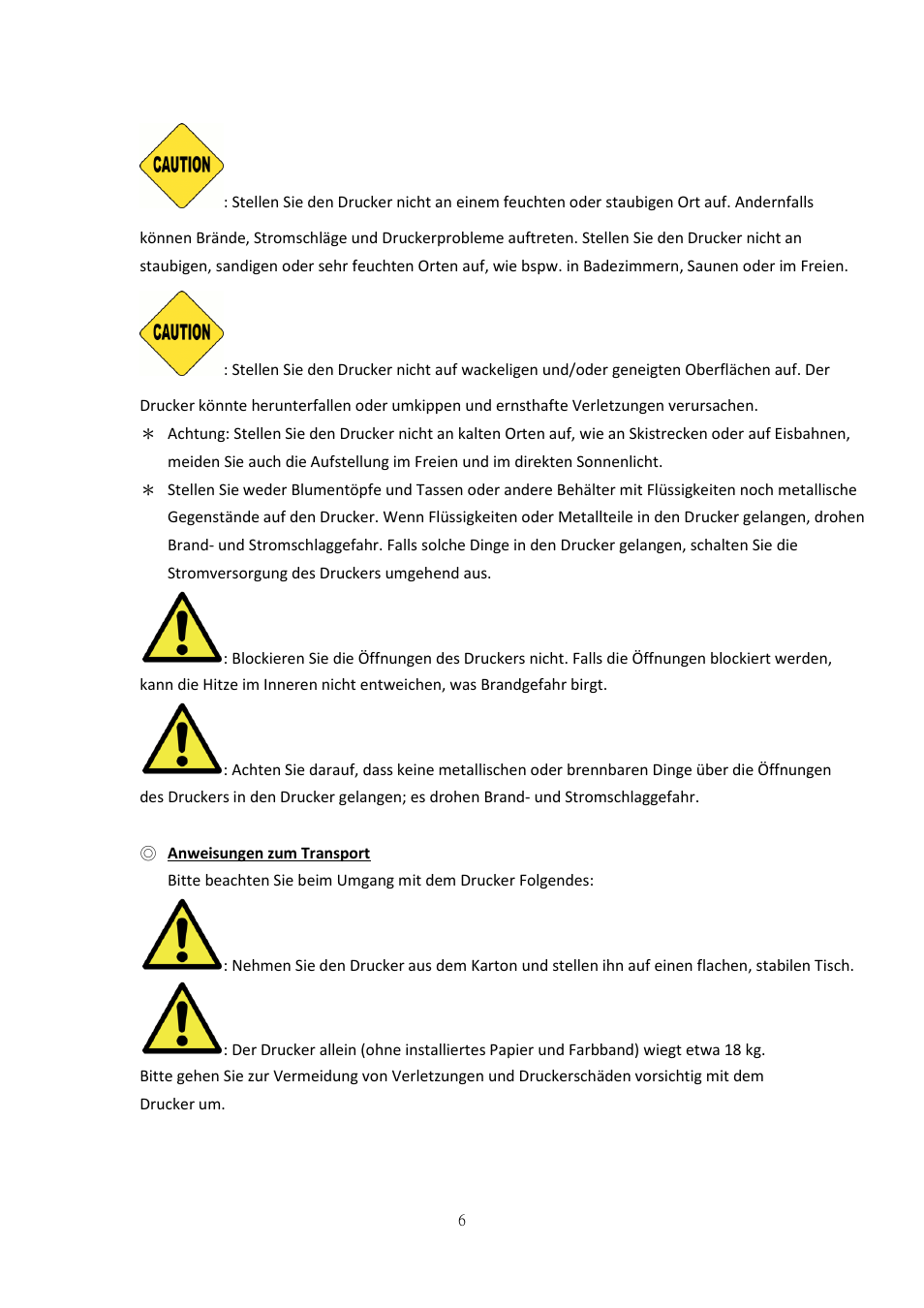 Anweisungen zum transport | HiTi P525L Photo Printer User Manual | Page 156 / 275