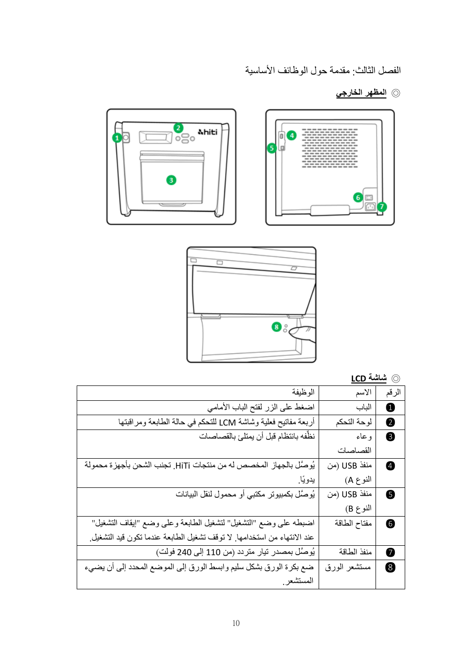 لصفلا, ثلاثلا, ةمدقم | فئاظولا, ةيساسلأا, رهظملا, يجراخلا, ةشاش | HiTi P525L Photo Printer User Manual | Page 260 / 275