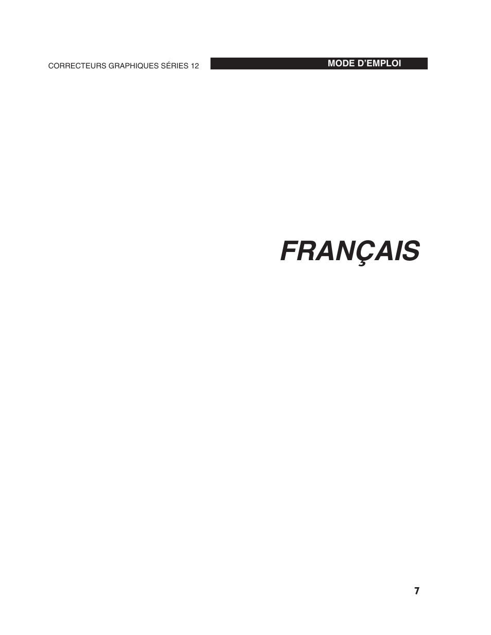 Français | dbx Pro 12 Series User Manual | Page 11 / 44