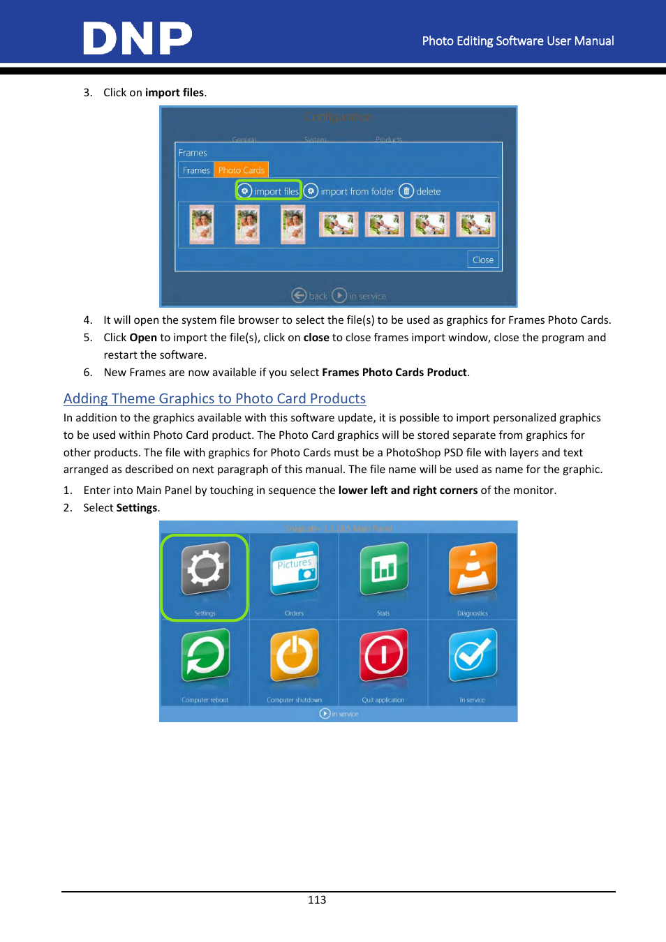 Adding theme graphics to photo card products | DNP DS-Tmini Kiosk Order Terminal User Manual | Page 113 / 194