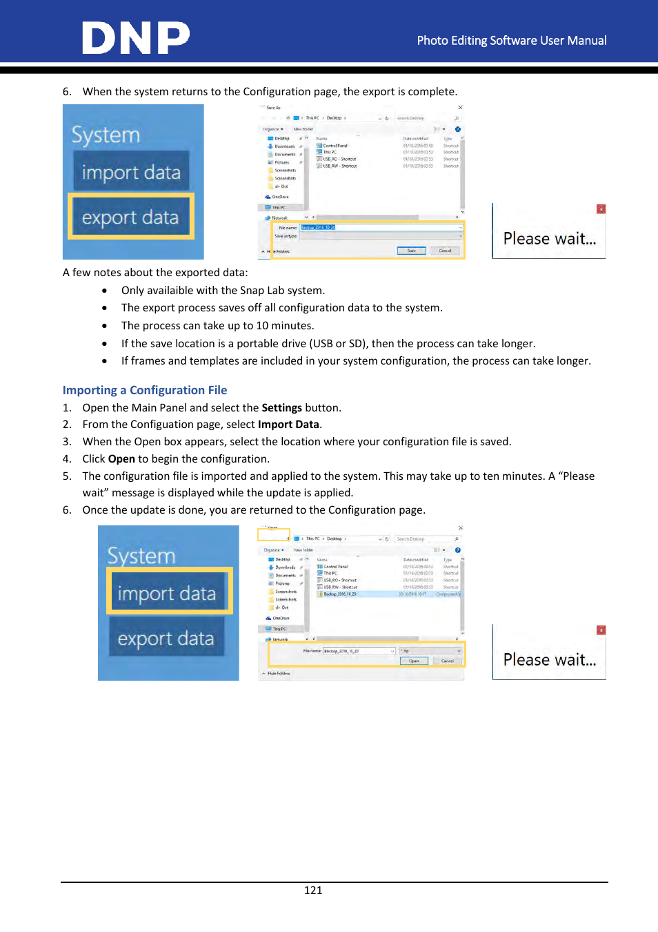 Importing a configuration file | DNP DS-Tmini Kiosk Order Terminal User Manual | Page 121 / 194